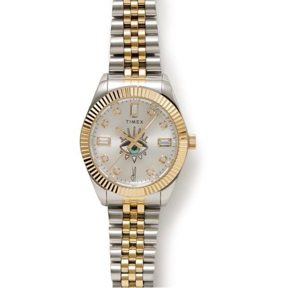 Jacquie Aiche x Timex SUNRAY Gold Silver Two-Tone Watch 36mm metallic Tribal EYE